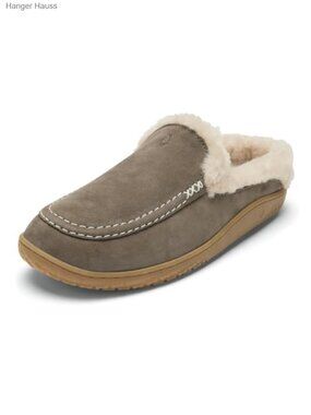 Nubuck Leather Shearling Slippers with Wet Grip Cupsole